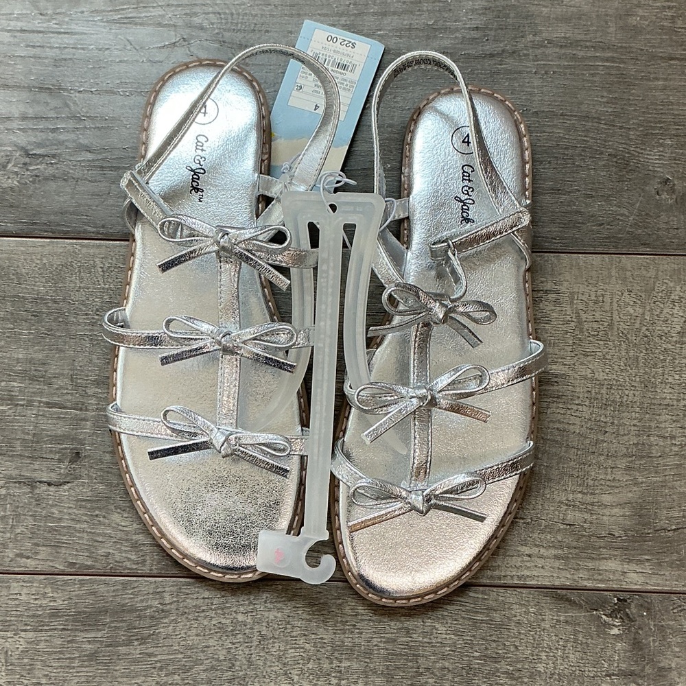Cat & Jack Metallic Silver Sandals